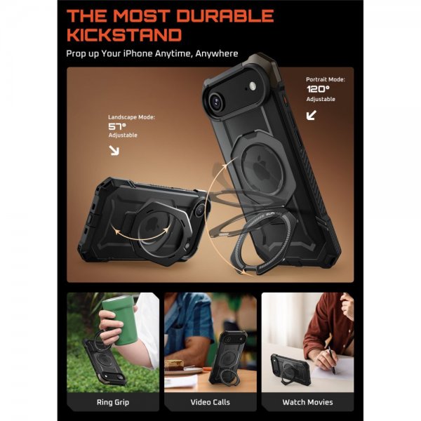 Supcase iPhone Air -kuori UB Grip MagSafe Musta