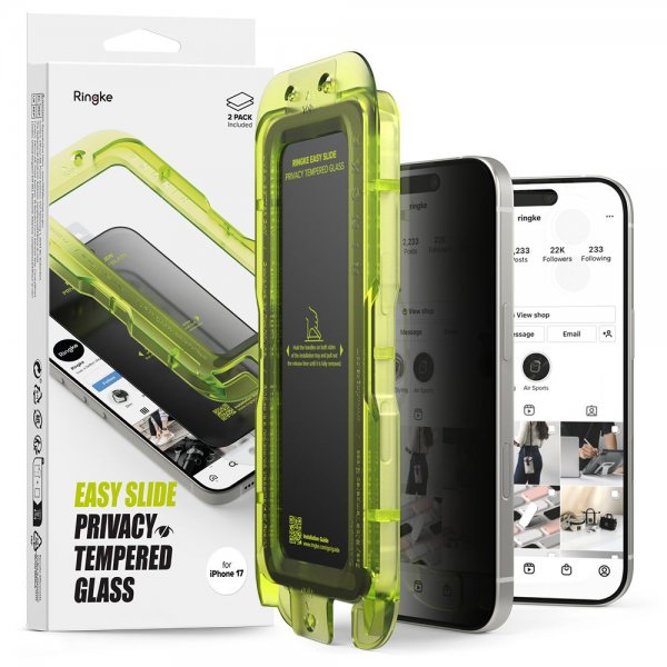 Ringke iPhone 17 -näytönsuoja Easy Slide Privacy 2-pakkaus