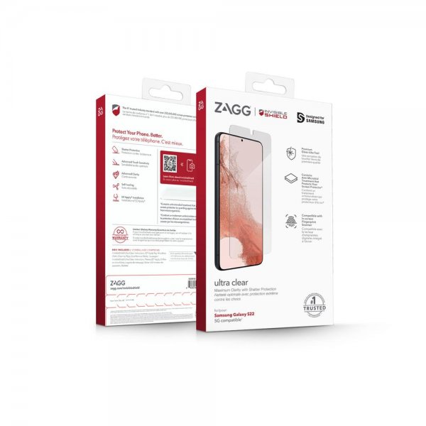 ZAGG InvisibleShield Samsung Galaxy S22 Näytönsuoja Ultra Clear
