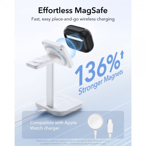 ESR AirPods Pro 3 -kuoret Orbit Hybrid HaloLock, musta