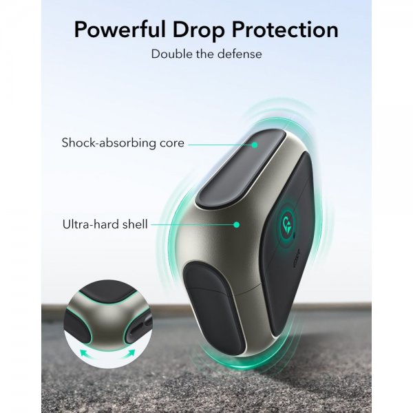 ESR AirPods Pro 3 -kuoret Orbit Hybrid HaloLock, harmaa