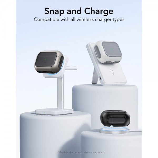 ESR AirPods Pro 3 -kuoret Orbit Hybrid HaloLock, harmaa