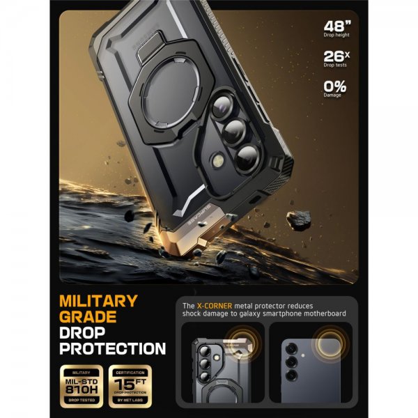 Supcase Samsung Galaxy S25 FE Kuori UB Grip MagSafe Musta