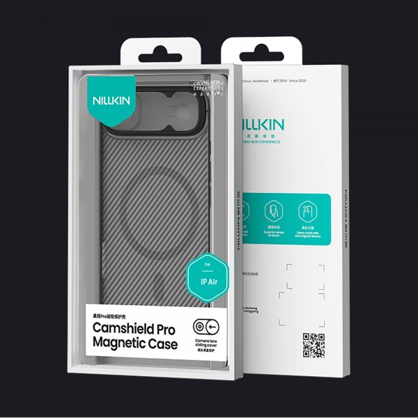Nillkin iPhone Air -kuori CamShield Pro MagSafe Läpinäkyvä Musta