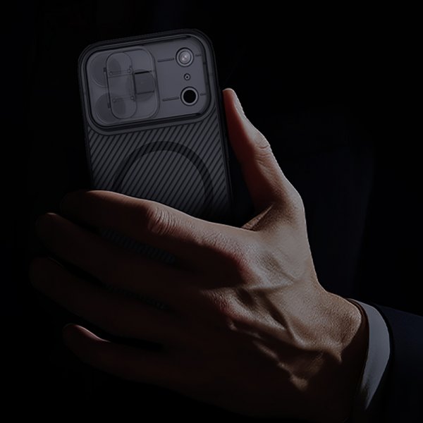 Nillkin iPhone 17 Pro CamShield Pro MagSafe Läpinäkyvä Musta Kuori