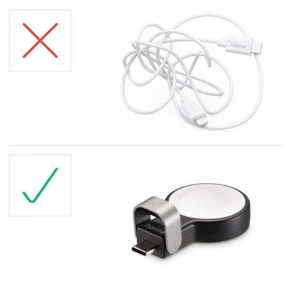 Hama Apple Watch -laturi USB-C-liitännällä, musta