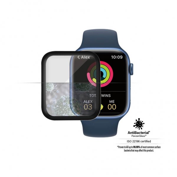 PanzerGlass Apple Watch 45mm Näytönsuoja Antibakteerinen Musta