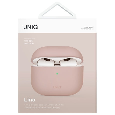 UNIQ AirPods 4 Suojakuori Lino Roosa