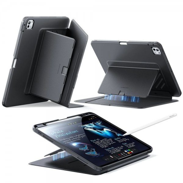 ESR iPad Pro 11 (M4/M5) Folio Hybrid Musta