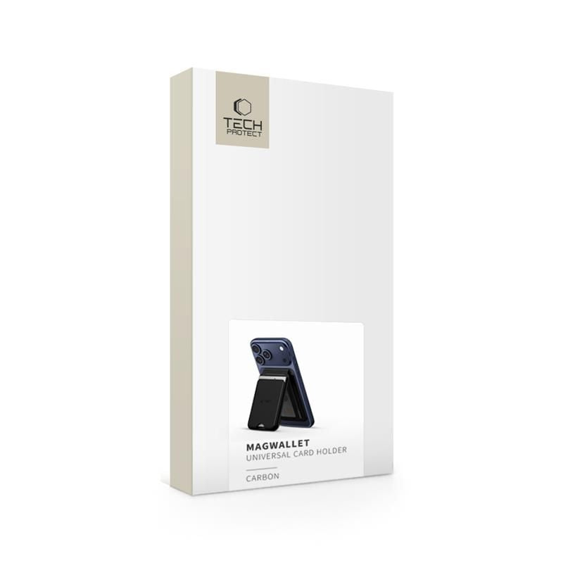 Tech-Protect Korttipidike MagWallet Stand MagSafe Hiilikuitu Musta