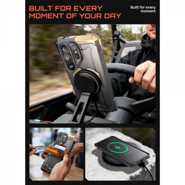 Supcase Samsung Galaxy S26 Ultra -suojakuori UB Grip MagSafe musta-kulta