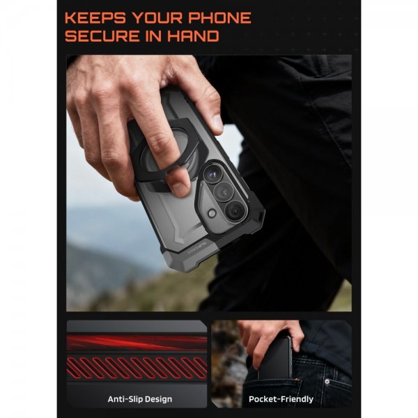Supcase Samsung Galaxy S26 -suojakuori UB Grip MagSafe Musta