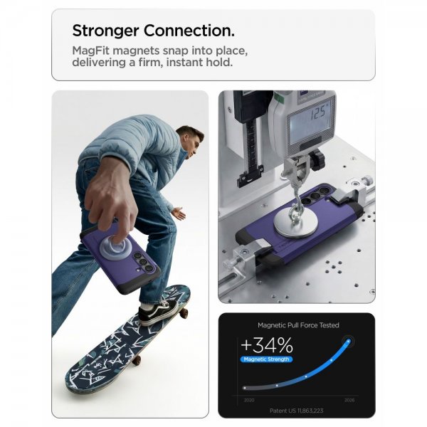 Spigen Samsung Galaxy S26 Plus -kuori, Tough Armor MagFit, Ash Violet