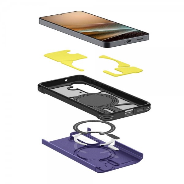 Spigen Samsung Galaxy S26 Plus -kuori, Tough Armor MagFit, Ash Violet