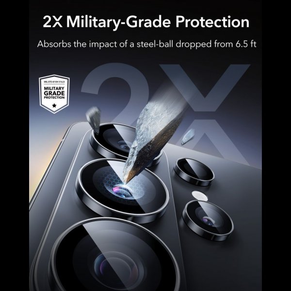 ESR Samsung Galaxy S26 Ultra kameran suojalasi Armorite Musta