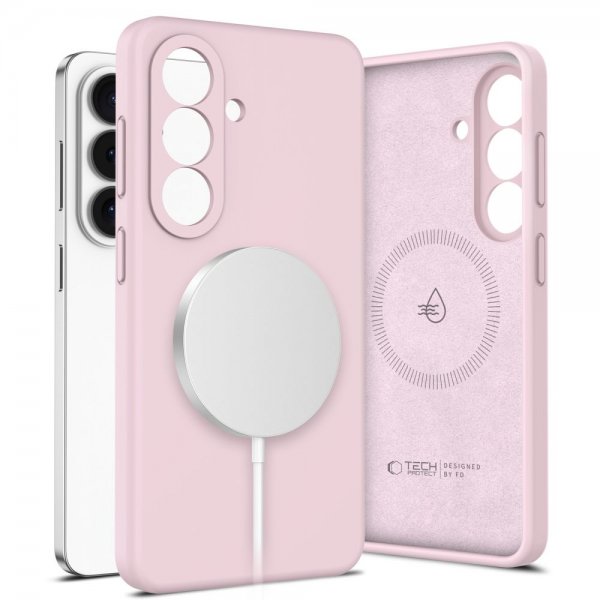 Tech-Protect Samsung Galaxy S26 -silikonisuojakuori MagSafella, pinkki