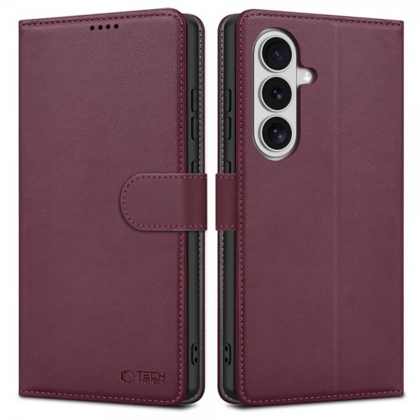 Tech-Protect Samsung Galaxy S26 -kotelo, lompakkomalli, punainen
