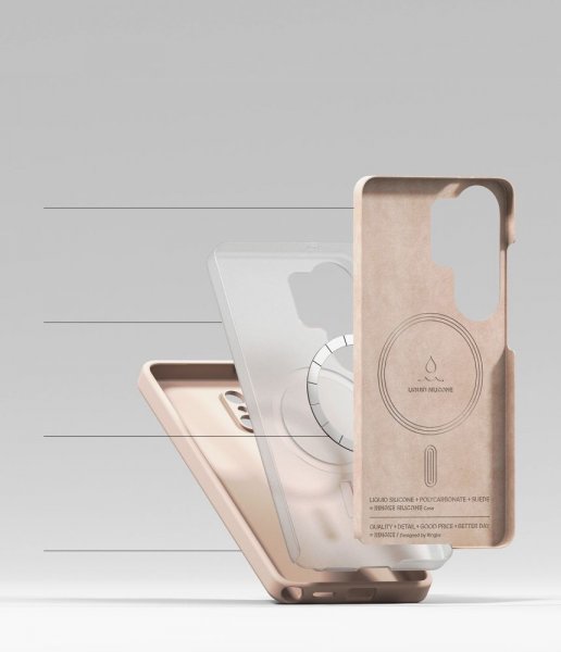 Ringke Samsung Galaxy S26 Ultra -silikonisuojakuori magneettikiinnityksellä, pinkki