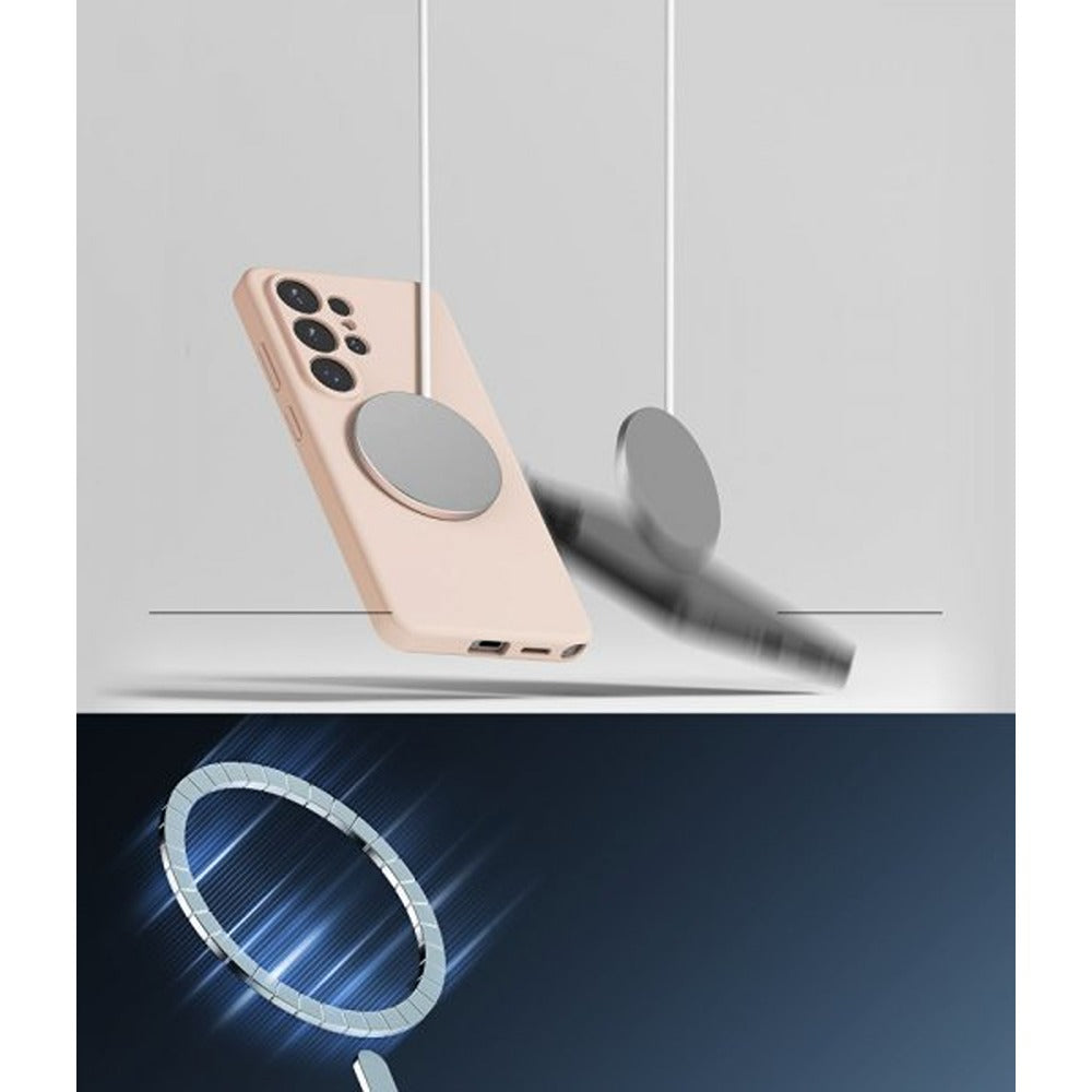 Ringke Samsung Galaxy S26 Ultra -silikonisuojakuori magneettikiinnityksellä, pinkki
