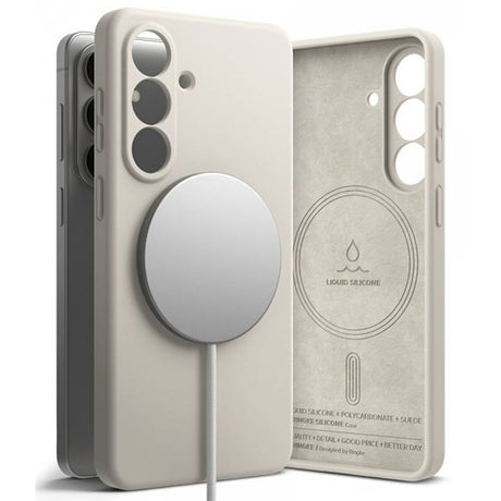 Ringke Samsung Galaxy S26 -suojakuori Silicone Magnetic, beige