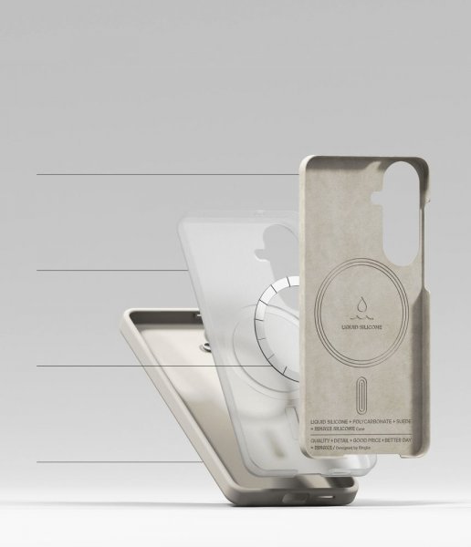 Ringke Samsung Galaxy S26 -suojakuori Silicone Magnetic, beige