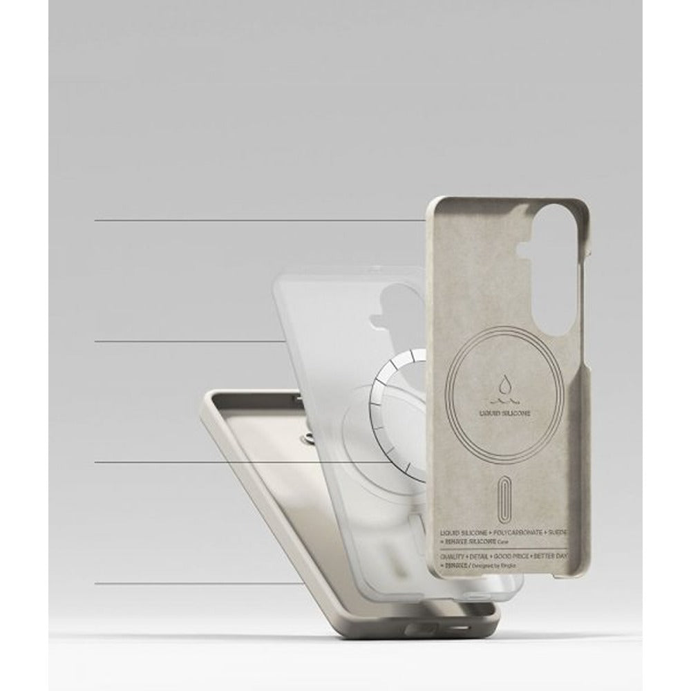 Ringke Samsung Galaxy S26 -suojakuori Silicone Magnetic, beige