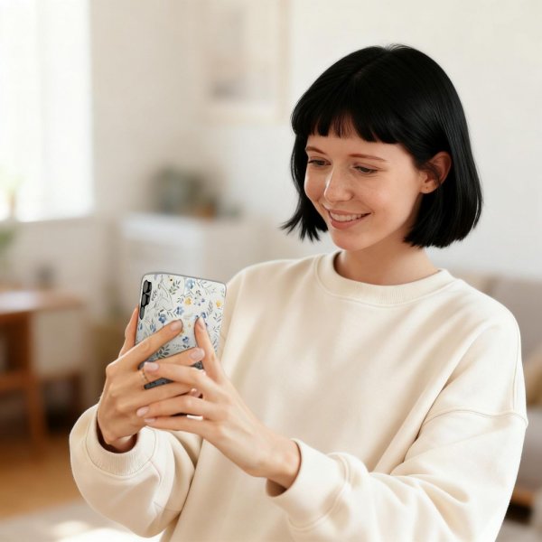 Tech-Protect Samsung Galaxy A57 -kotelo lompakko kukkakuviolla