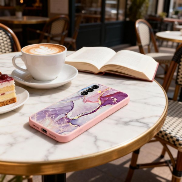 Tech-Protect Samsung Galaxy A37 Icon Pink Marble -suojakuori