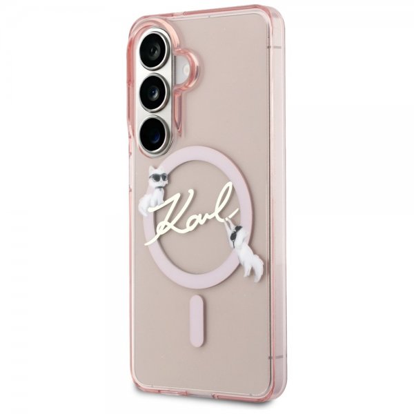 Karl Lagerfeld Samsung Galaxy S26 -suojakuori Script MagSafe, pinkki