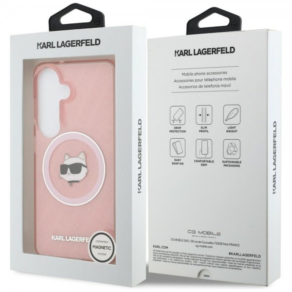 Karl Lagerfeld Samsung Galaxy S26 Plus -suojakuori Choupette MagSafe, pinkki