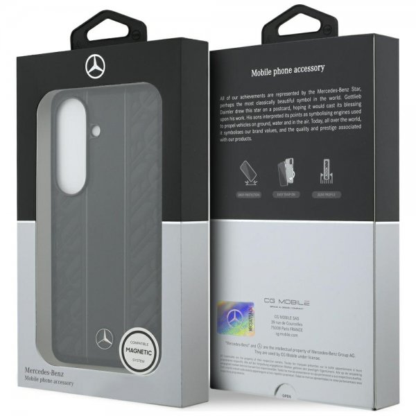 Mercedes Benz Samsung Galaxy S26 Kuori Laurel Leaves Stripes MagSafe Musta