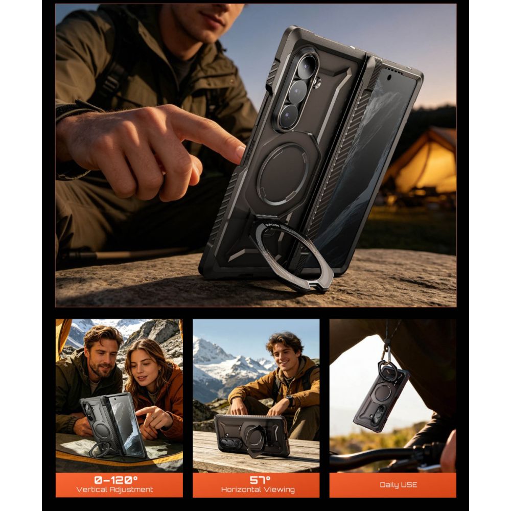 Supcase Samsung Galaxy Z Fold 8 Ultra Kuori UB Grip MagSafe Musta