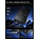 Supcase Samsung Galaxy Z Fold 8 Ultra Kuori Aero MagSafe Hiilikuitu Musta