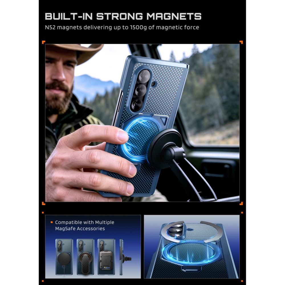 Supcase Samsung Galaxy Z Fold 8 Ultra Kuori Aero MagSafe Sininen
