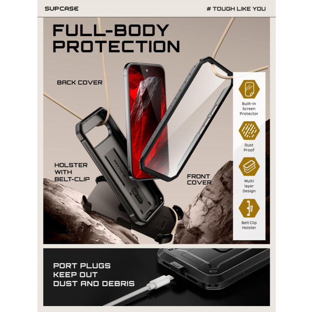 Supcase Google Pixel 11 Pro XL Kuori Unicorn Beetle Pro Musta