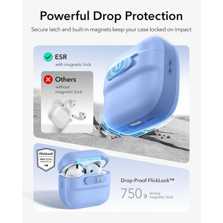 ESR AirPods 4/5 Kuori Pulse FlickLock HaloLock Sininen