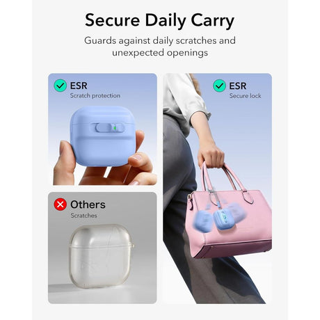ESR AirPods 4/5 Kuori Pulse FlickLock HaloLock Sininen