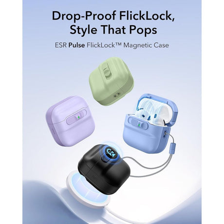 ESR AirPods 4/5 Kuori Pulse FlickLock HaloLock Sininen