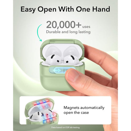 ESR AirPods 4/5 Kuori Pulse FlickLock HaloLock Vihreä