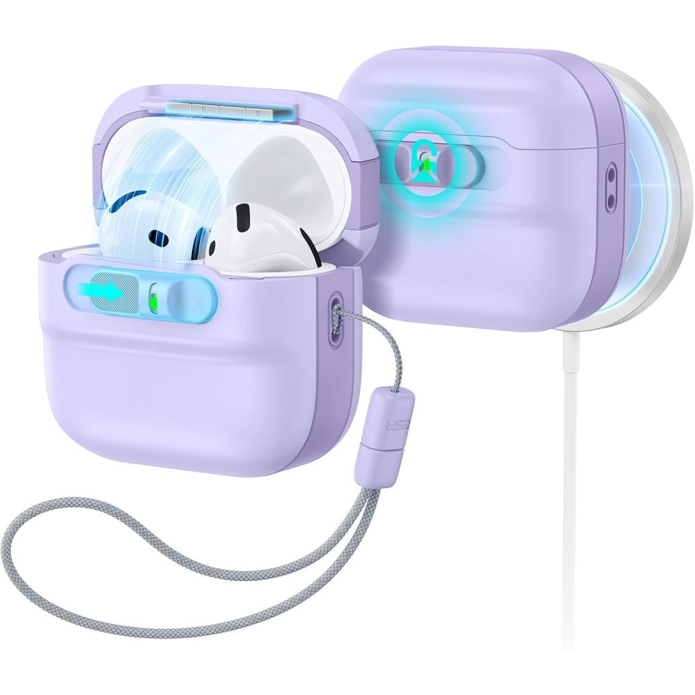 ESR AirPods 4/5 Kuori Pulse FlickLock HaloLock Violetti