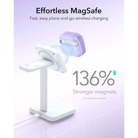 ESR AirPods 4/5 Kuori Pulse FlickLock HaloLock Violetti