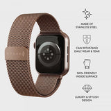 Burga Apple Watch 44/45/46mm/Ultra 49mm ranneke Metal Mesh ruusukulta
