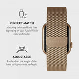 Burga Apple Watch 44/45/46mm/Ultra 49mm ranneke, metalliverkko, kulta
