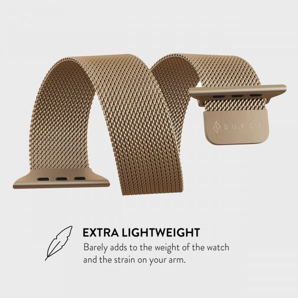 Burga Apple Watch 38/40/41/42mm Metalliverkkoranneke Kulta