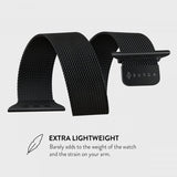 Burga Apple Watch 38/40/41/42mm Metalliverkkoranneke Musta