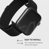Burga Apple Watch 38/40/41/42mm Metalliverkkoranneke Musta
