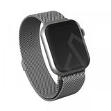 Burga Apple Watch 38/40/41/42mm ranneke, metalliverkko, hopea