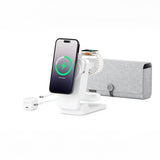 Alogic Matrix Ultimate 3-in-1 Langaton laturi med Powerbank MagSafe Valkoinen