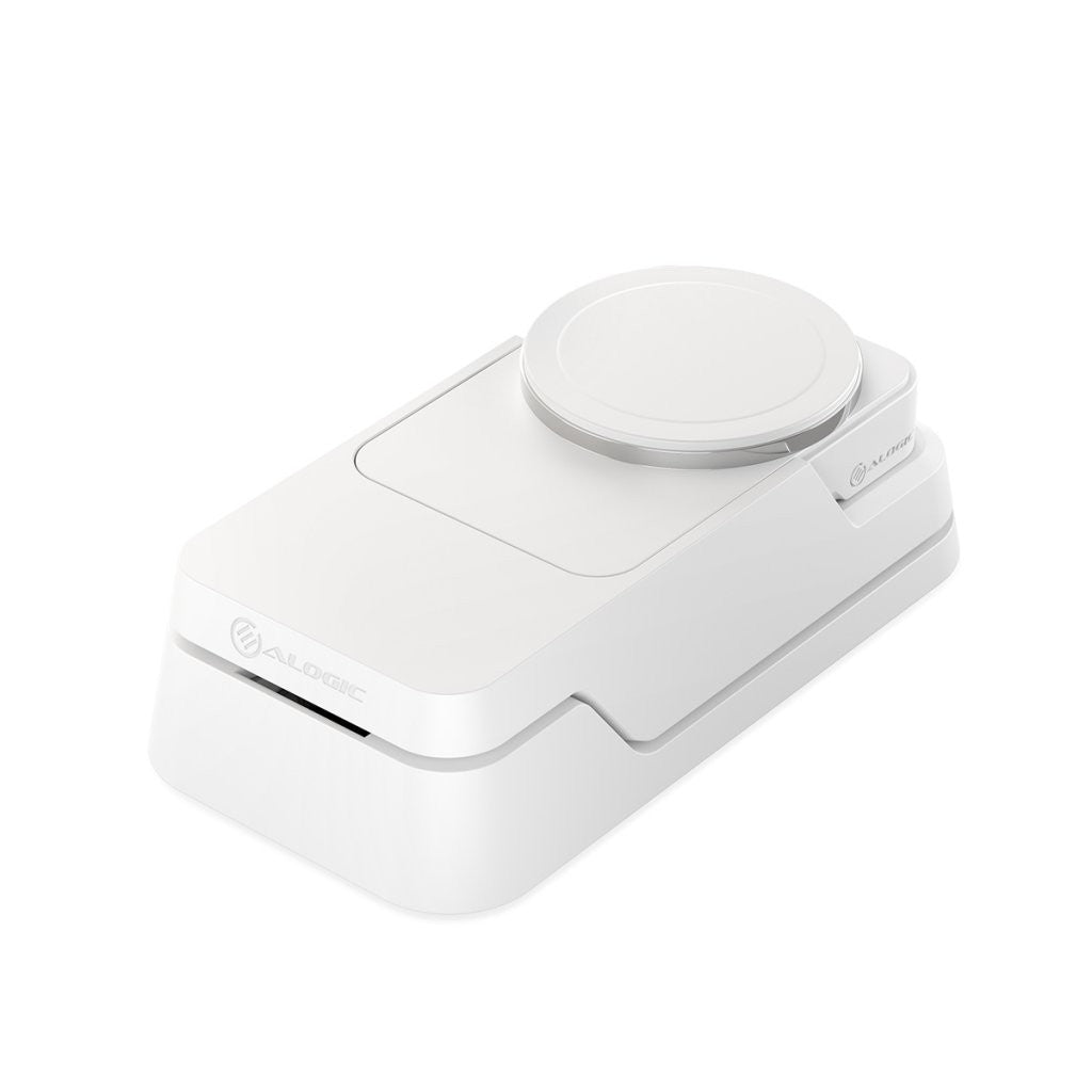 Alogic Matrix Ultimate 3-in-1 Langaton laturi med Powerbank MagSafe Valkoinen