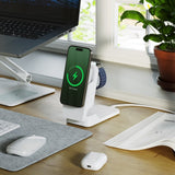 Alogic Matrix Ultimate 3-in-1 Langaton laturi med Powerbank MagSafe Valkoinen